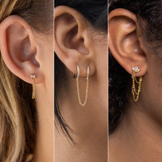 Diamond Chain Earrings Set by Caitlyn Minimalist • Marquise