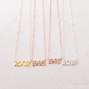 Year Necklace Custom Number Necklace Custom Name Necklace Gothic Necklace Graduation Gift Birthday Gift NH02F69 image 2