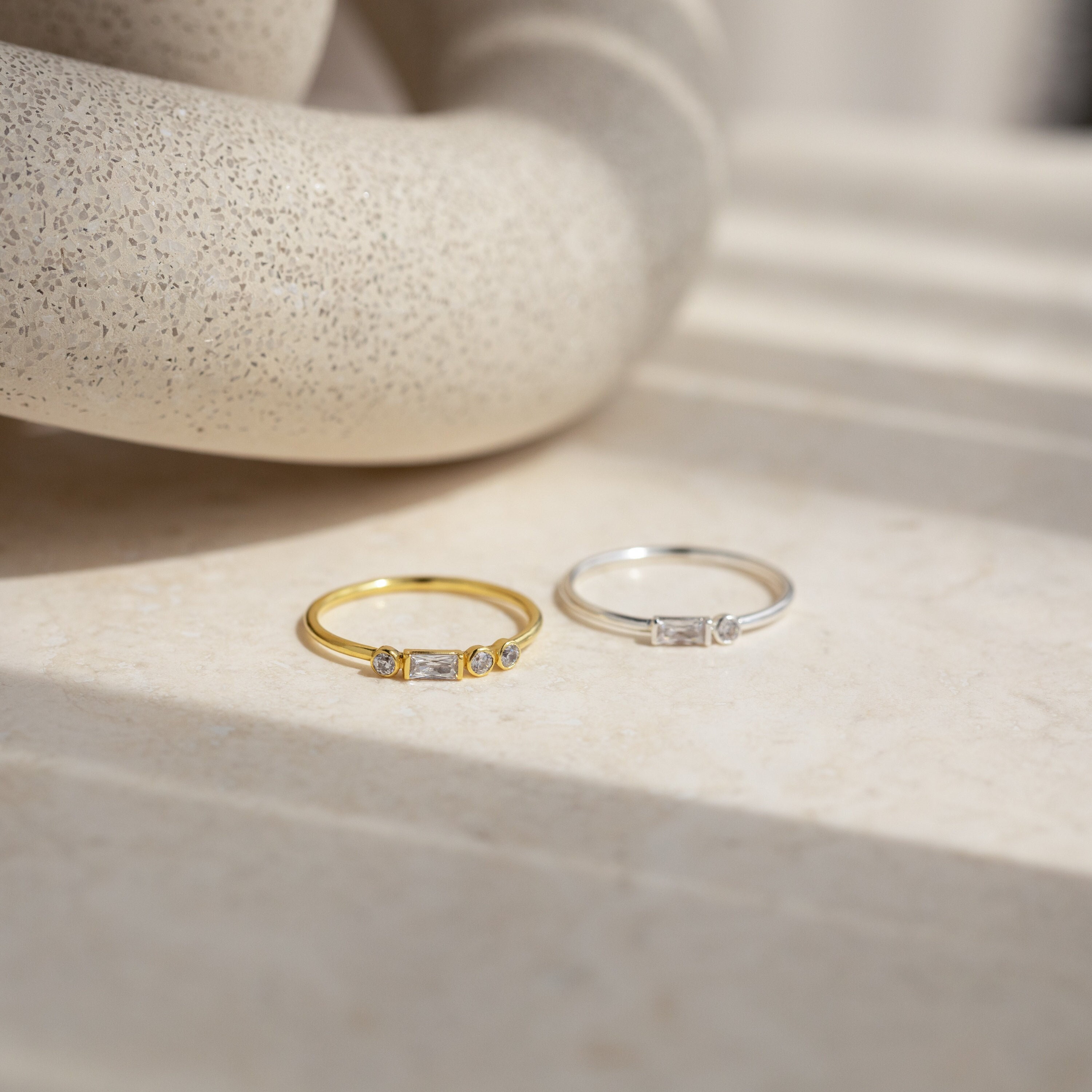 Initial Morse Code Ring by Caitlyn Minimalist • Diamond Ring with Personalized Letter • Cute Jewelry for Couples • Anniversary Gift • RM105