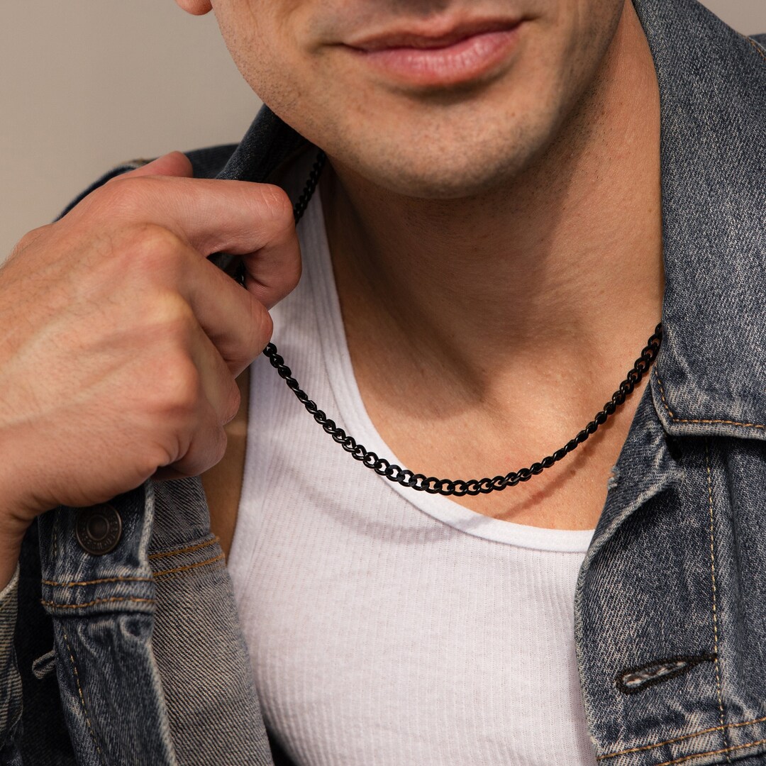 【BLACKPURPLE】25SS★ Cattus bold chain necklace Cattus bold chain necklace - blackpurple | 60% - Asian