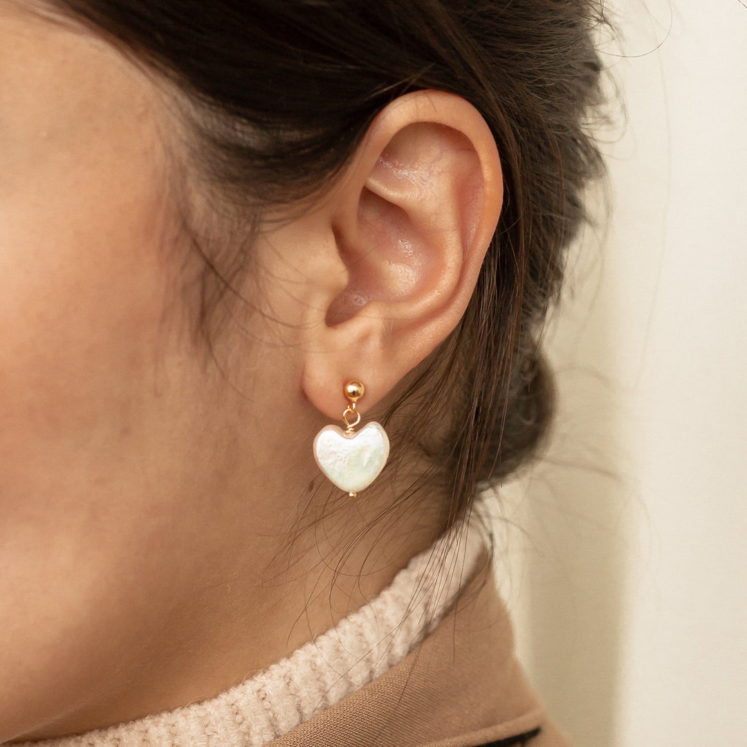Heart Baroque Pearl Earrings - Jewelry