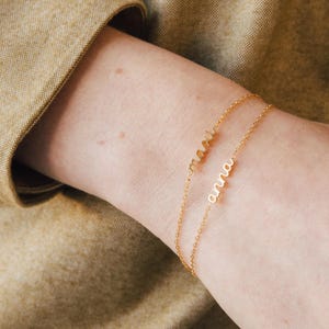 Tiny Name Bracelet by Caitlyn Minimalist • Layering Bracelet • New Mom Gift • Custom Name Bracelet • Bridesmaid Gifts • BM54F88