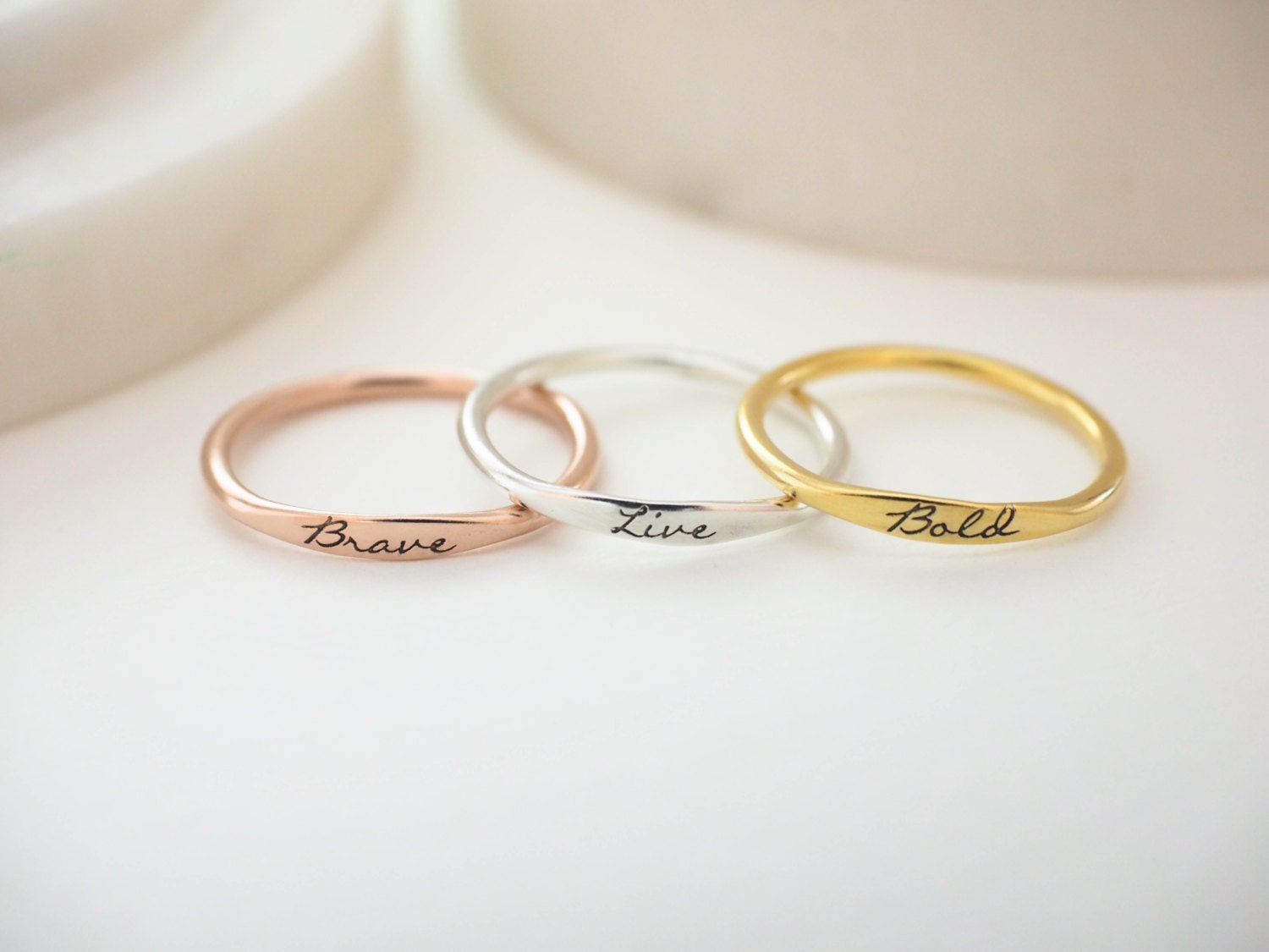 Personalized Skinny Ring • Custom Name Ring • Mantra Ring • Children Names Ring • Baby Shower Gift • Stacking Ring • Mothers Gift • RM21F100