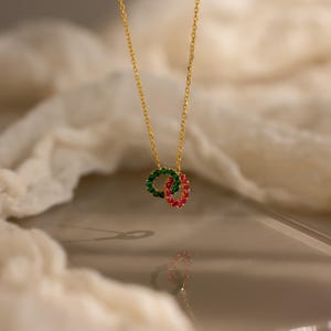 Custom Infinity Birthstone Necklace by Caitlyn Minimalist • Interlocking Circle Charm Necklace • Gemstone Jewelry • Best Friend Gift • NM178