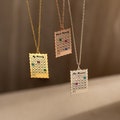 Calendar Birthstone Necklace by Caitlyn Minimalist • Engraved Birthday or Save the Date Necklace • Personalized Anniversary Gift • NM138F62