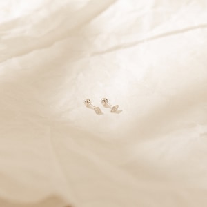 Geometric Diamond Stud Earrings by Caitlyn Minimalist Gemstone Cartilage Earrings, Dainty Sleeper Earrings Perfect Gift for Her ER259 image 6