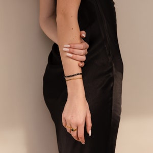 Black Onyx Tennis Bracelet by Caitlyn Minimalist Gemstone Bracelet, Perfect for a Bracelet Set Gothic Jewelry Girlfriend Gift BR058 image 7