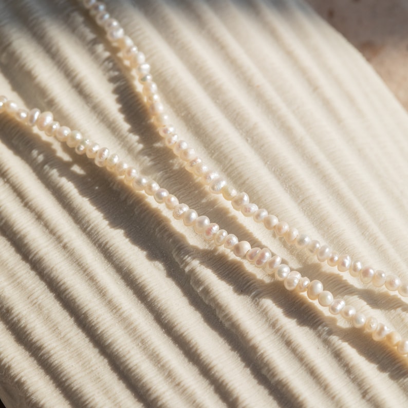 Dainty Pearl Anklet by Caitlyn Minimalist Beaded Bracelet, Perfect for Everyday Wear Boho Summer Jewelry Bridal Gift BR032 image 4