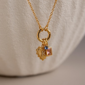 Collar con mosquetón circular de Caitlyn Minimalist • Collar con anillo para dije • Collar con clip articulado • Joyería de plata • Regalo para hermana • NR267 imagen 7