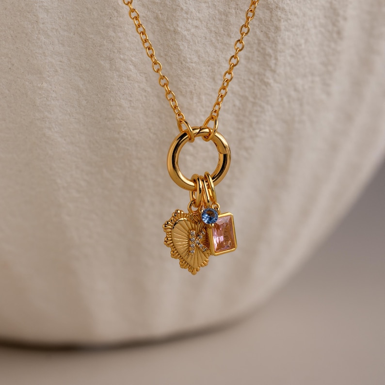 Collar con mosquetón circular de Caitlyn Minimalist • Collar con anillo para dije • Collar con clip articulado • Joyería de plata • Regalo para hermana • NR267 imagen 7