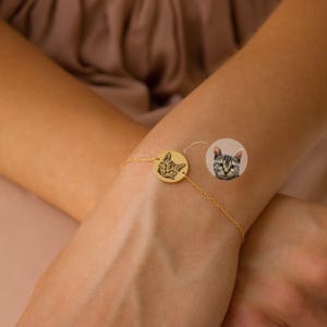 Personalisiertes Armband mit Haustierporträt von CaitlynMinimalist • Individuell graviertes Armband • Geschenk für Katzenliebhaber • Personalisierte Geschenke für Mütter • BM23b