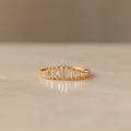 Art Deco Diamond Ring by Caitlyn Minimalist • Gold Vintage Style Cocktail Ring • Crystal Chandelier Engagement Ring • Gift for Her • RR106