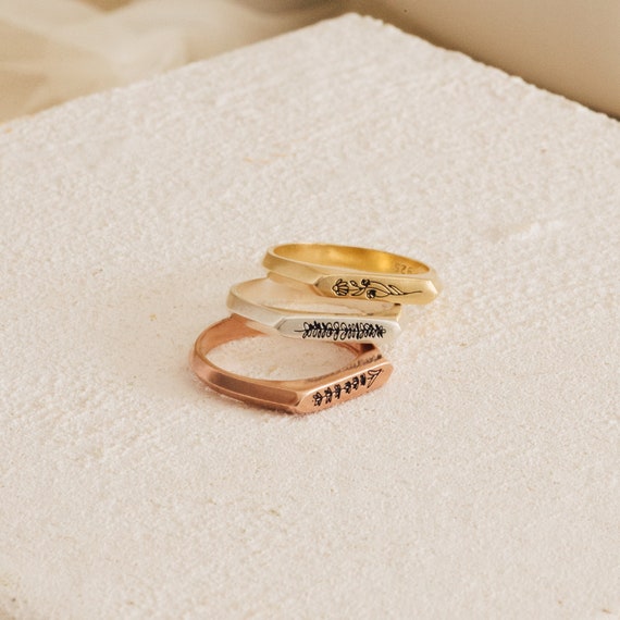 Caitlyn minimalist cheap engraved ring