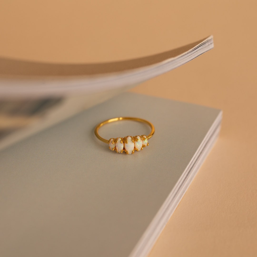 Marquise Opal Ring by Caitlyn Minimalist • Vintage Opal Ring