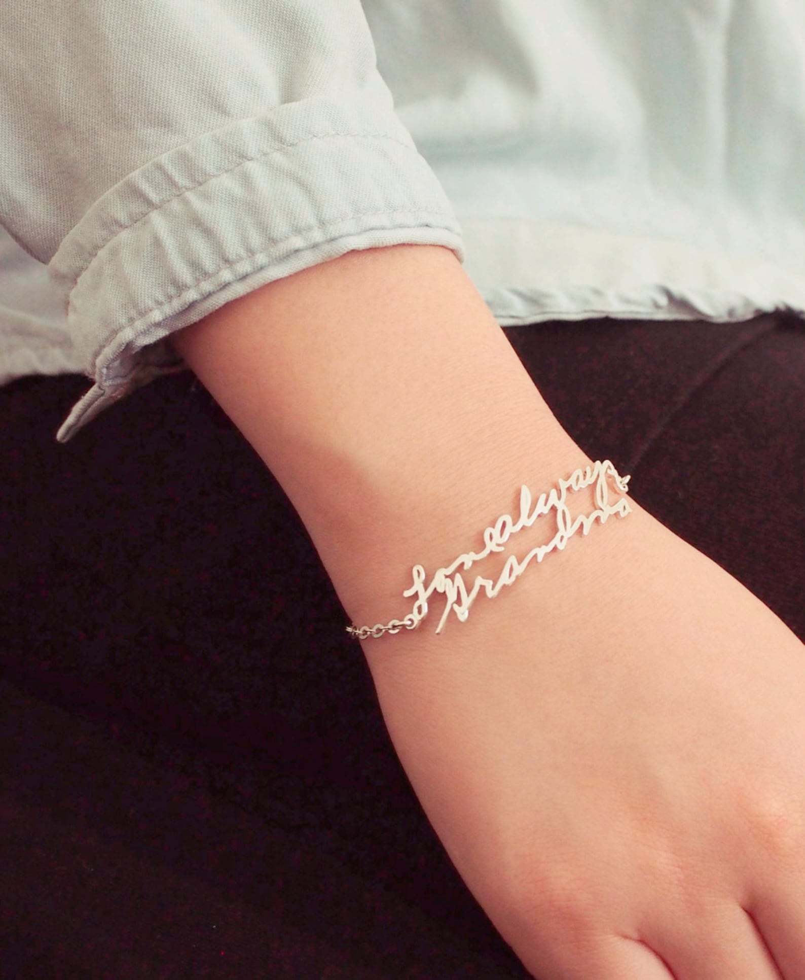 Handwriting Bracelet Custom Actual Handwriting Jewelry Etsy