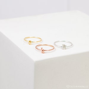 Dainty Initial Ring Custom Letter Ring in Sterling Silver, Gold & Rose Gold Bridesmaids Gifts MOTHER GIFTS RM47F30 image 7