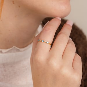 Triple Marquise Birthstone Ring Caitlyn Minimalist Dainty Custom Gemstone Ring Personalized Jewelry Birthday Gift for Her RM120 image 3