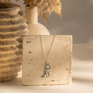 Custom Pet Portrait Necklace • Pet Memorial Jewelry • Dog Engraved Necklace or Cat Necklace • Pet Loss Memorial Gift • Gift for Him • NM41 image 4