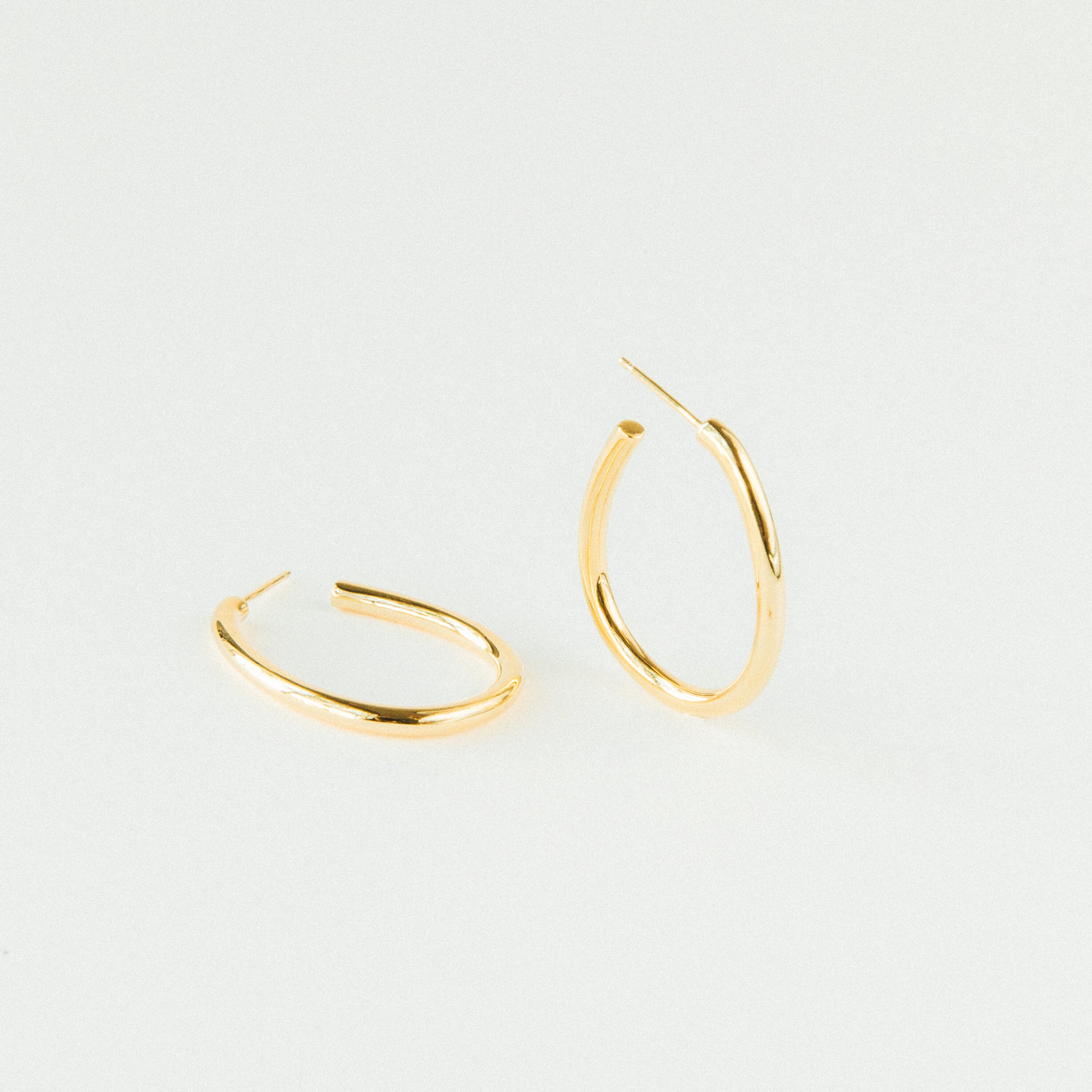 ANINE Oval Hoop Earrings Gold Earrings Hoops Earrings | Etsy