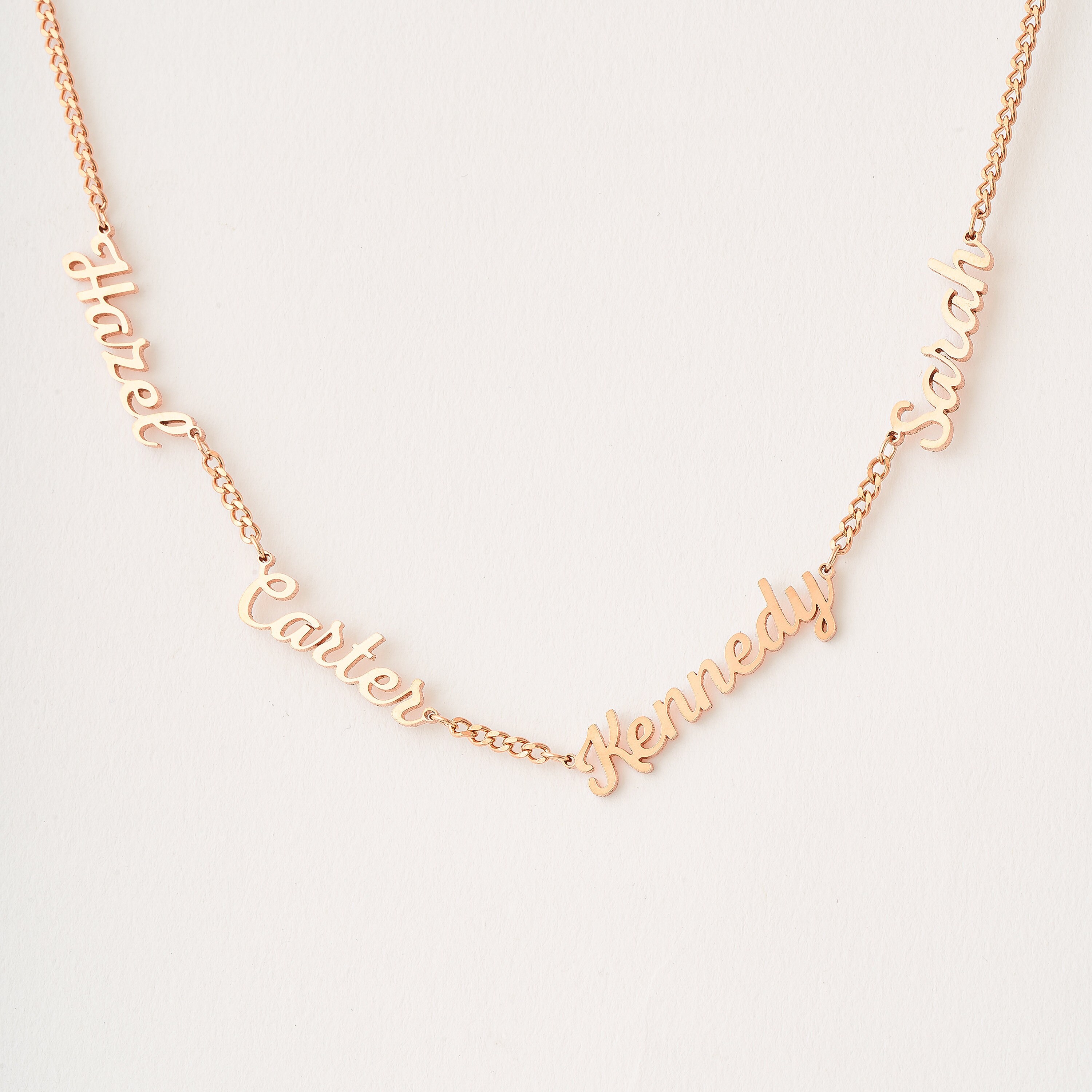 4 Name Necklace With Thick Chain 