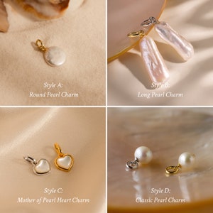 Pearl Pendant Charms by Caitlyn Minimalist Dangling Pearls for Charm Bracelet & Charm Necklaces Perfect Addition to your Everyday Style image 2