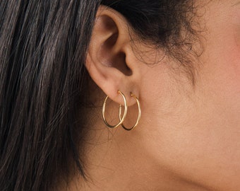 Thin Hoops in Gold By Caitlyn Minimalist • Endless Hoop Earrings • Dainty Gold Hoops • Minimalist Earrings • Perfect Gift for Her • ER113