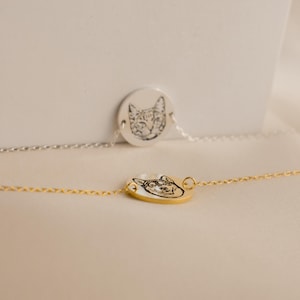 Custom Pet Portrait Charm Bracelet by CaitlynMinimalist • Custom Engraved Bracelet • Cat Lover Gift • Personalized Gifts for Mom • BM23b image 9