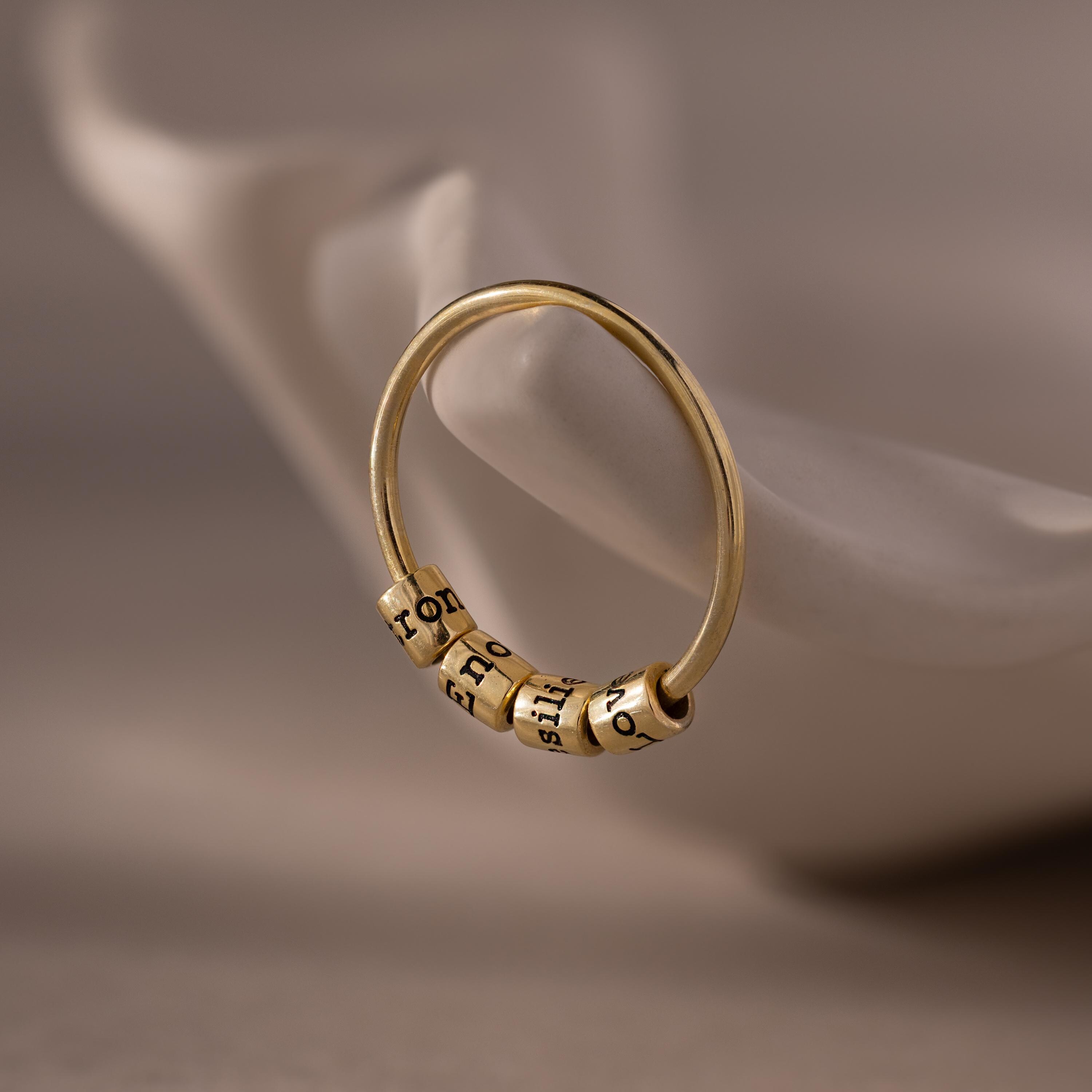Beaded Multiple Name Ring by Caitlyn Minimalist • Custom Fidget Ring ...