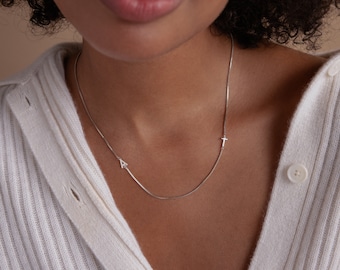 Duo Initial Necklace by Caitlyn Minimalist • Dainty Custom