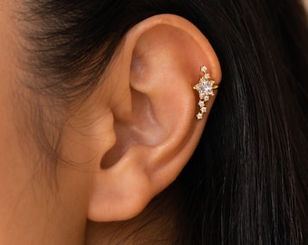 Starry Night Diamond Ear Cuffs by Caitlyn Minimalist • Statement Cartilage Ear Cuff • No Piercing Earrings • Bridesmaid Gifts • ER275