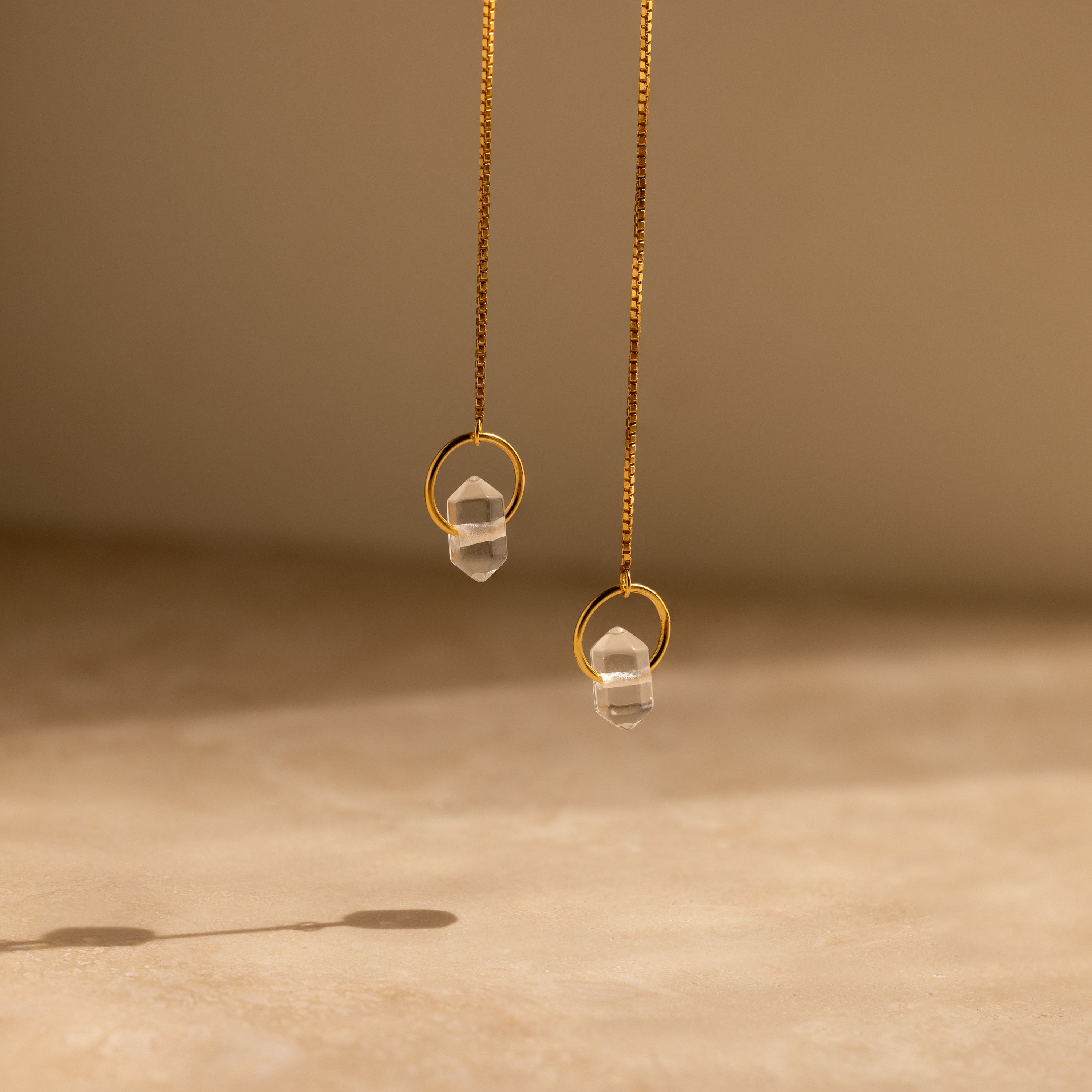 Herkimer Diamond Earrings by Caitlyn Minimalist • Diamond Gemstone Threader Earrings • Dainty Stud Earrings • Crystal Jewelry • Gift for Her