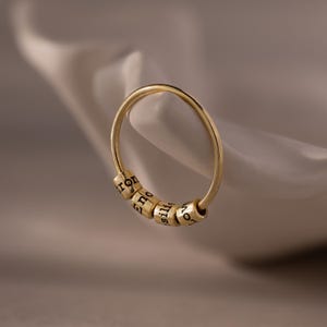 Beaded Multiple Name Ring by Caitlyn Minimalist • Custom Fidget Ring with Engraved Name Beads • Personalized Gift for Her • RM204F31