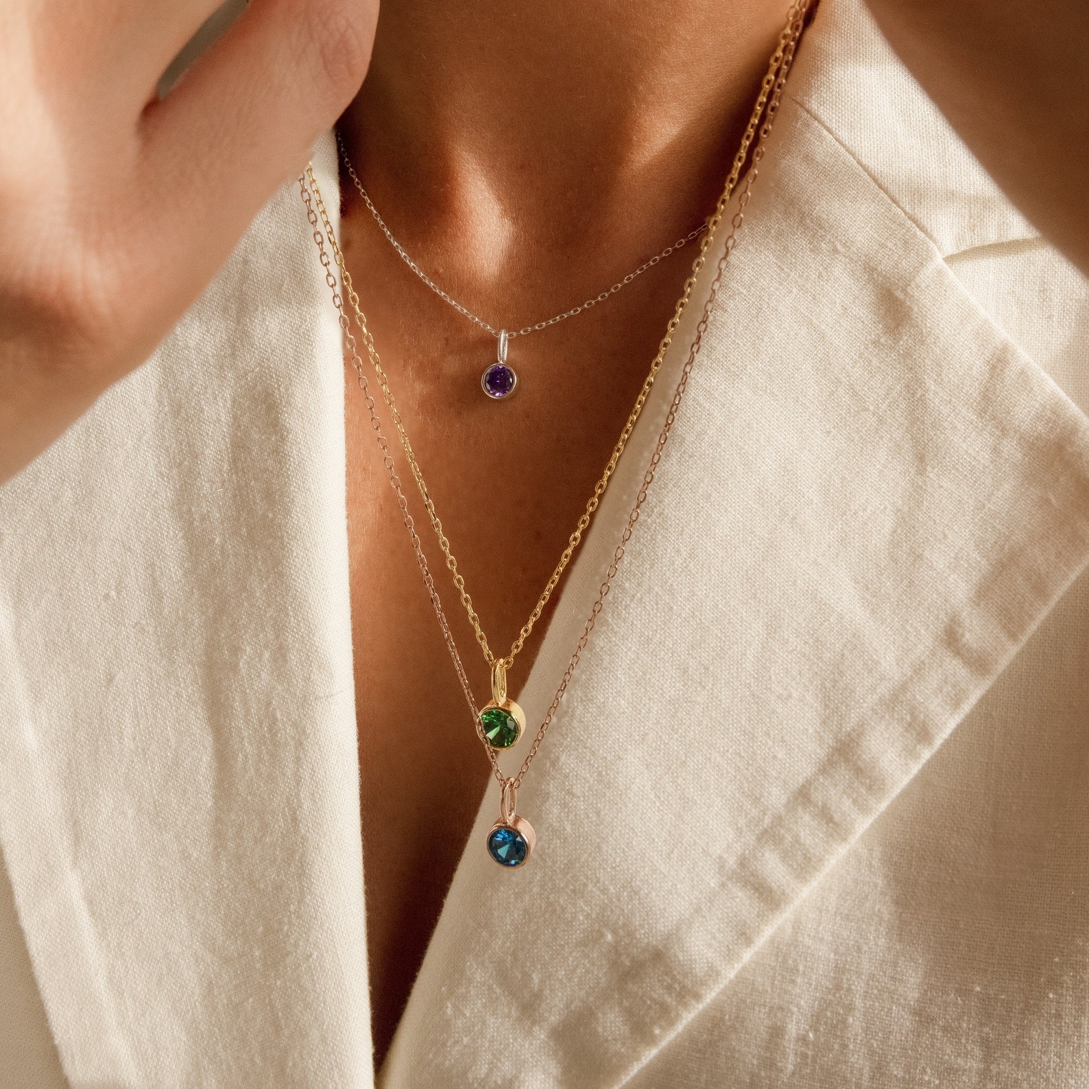 Custom Gemstone Charm Necklace By Caitlynminimalist Etsy Custom Gemstone Charm Necklace By Caitlynminimalist Etsy