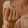 Curve Ring Set by CaitlynMinimalist • Set of 2: Diamond Chevron Ring, Thin Gold Minimalist Ring for Stacking • Gift for Her • RR037