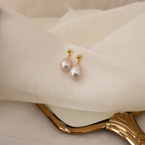Pearl Drop Earrings Baroque Pearl Earrings Vintage Style Earrings Pearl Jewelry Bridesmaid Gifts Anniversary Gift ER062 image 4