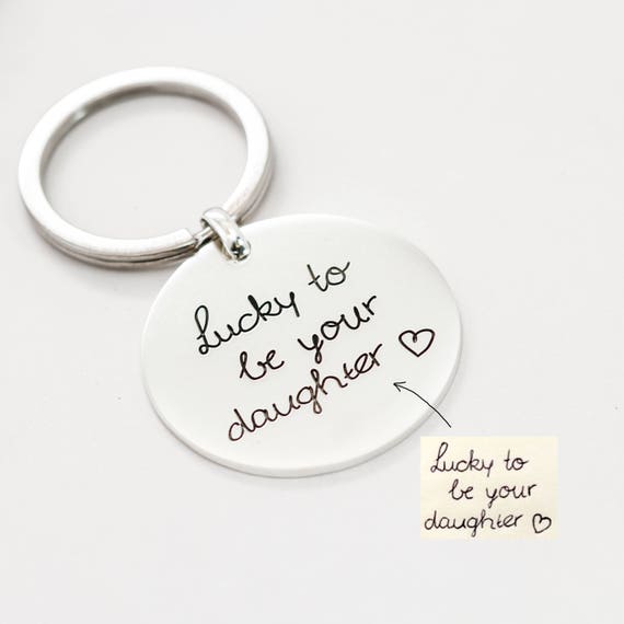 Gift from Daughter to father engraved  Key Ring boxed message printed inside 