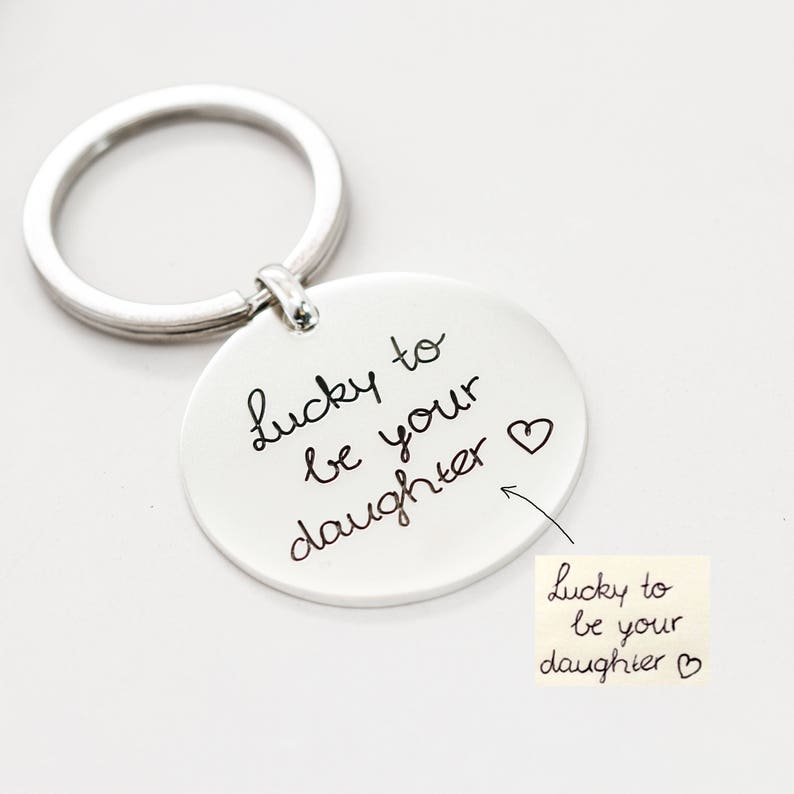handwriting engraved keychain