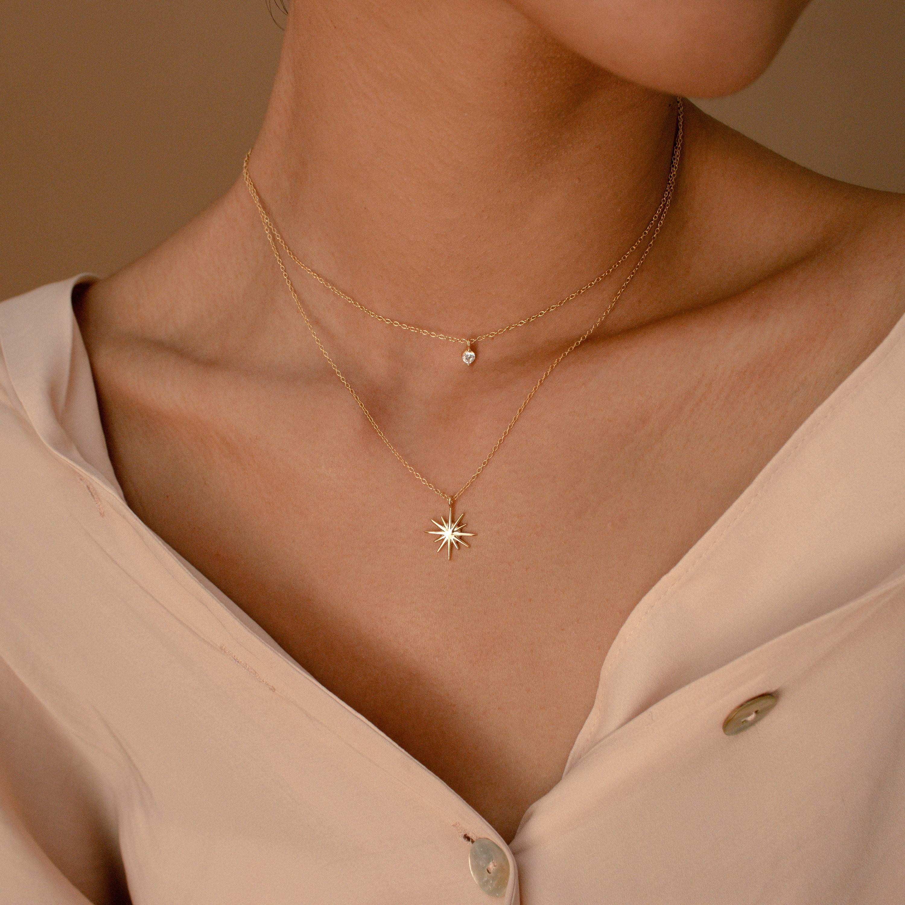 Starburst Layered Necklace by Caitlyn Minimalist • Diamond