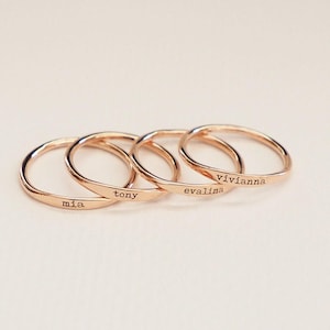 Custom Delicate Name Ring • Custom Stacking Rings • Skinny Custom Ring • Bridesmaids Gift • Baby Name Mom Gift • Grandma Gift • RM21F31