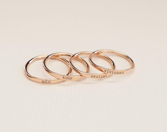 Custom Delicate Name Ring • Custom Stacking Rings • Skinny Custom Ring • Bridesmaids Gift • Baby Name Mom Gift • Grandma Gift • RM21F31