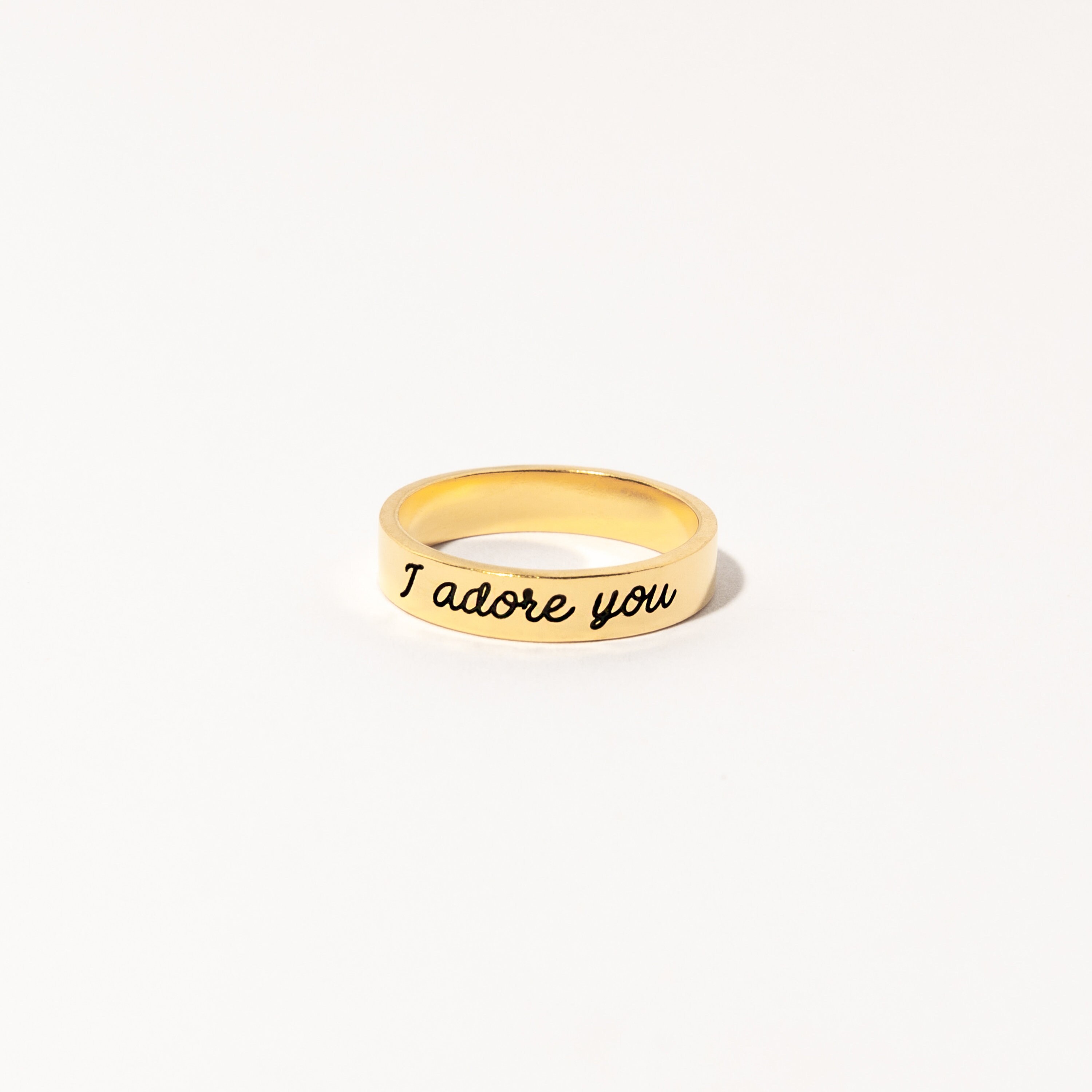 Custom Message Ring in Gold Silver Rose Personalized - Etsy