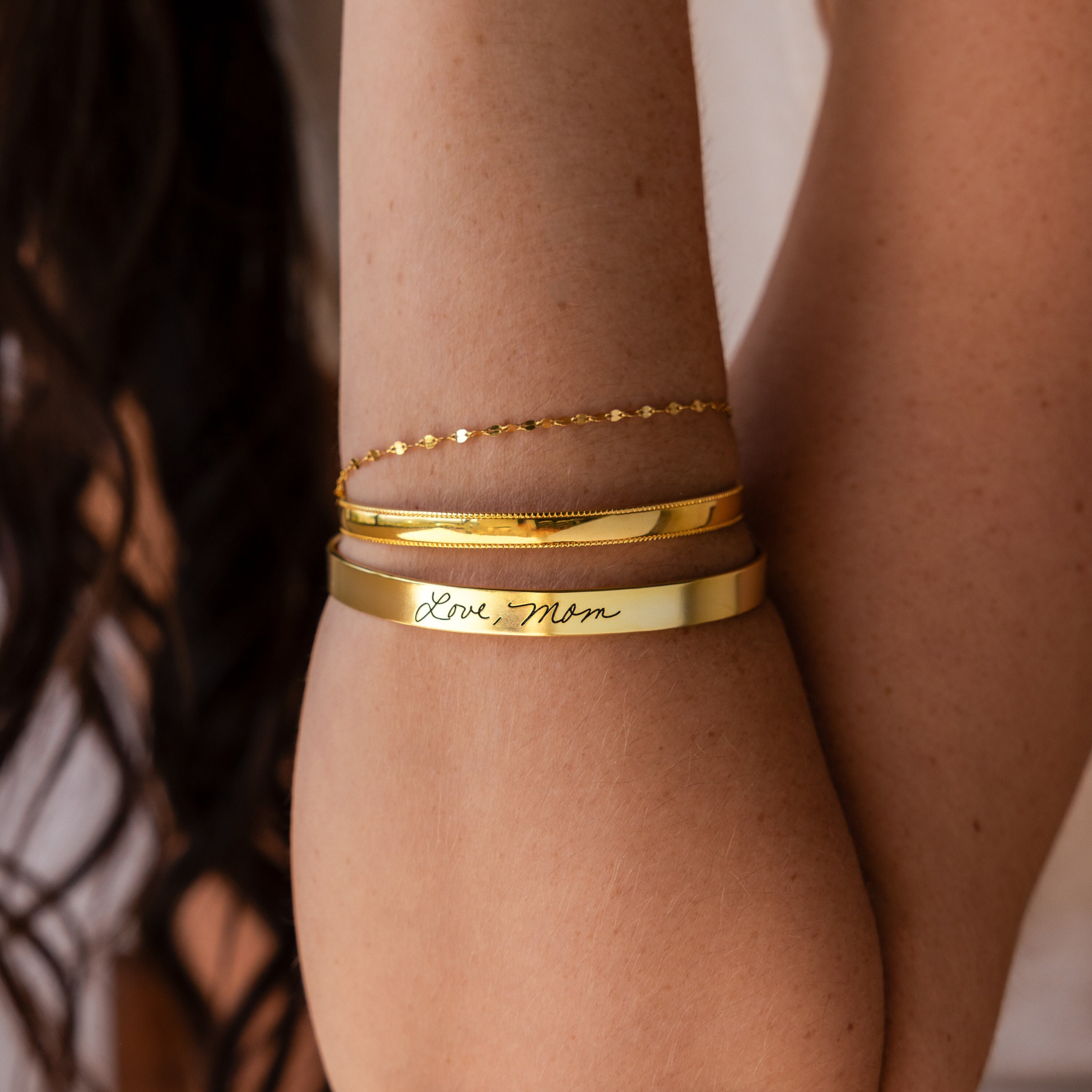 Custom Handwriting Jewelry • Handwriting Cuff Bracelet • Handwriting Bangle • Signature Bangle • Sympathy Gift • Mother Gift • BM26