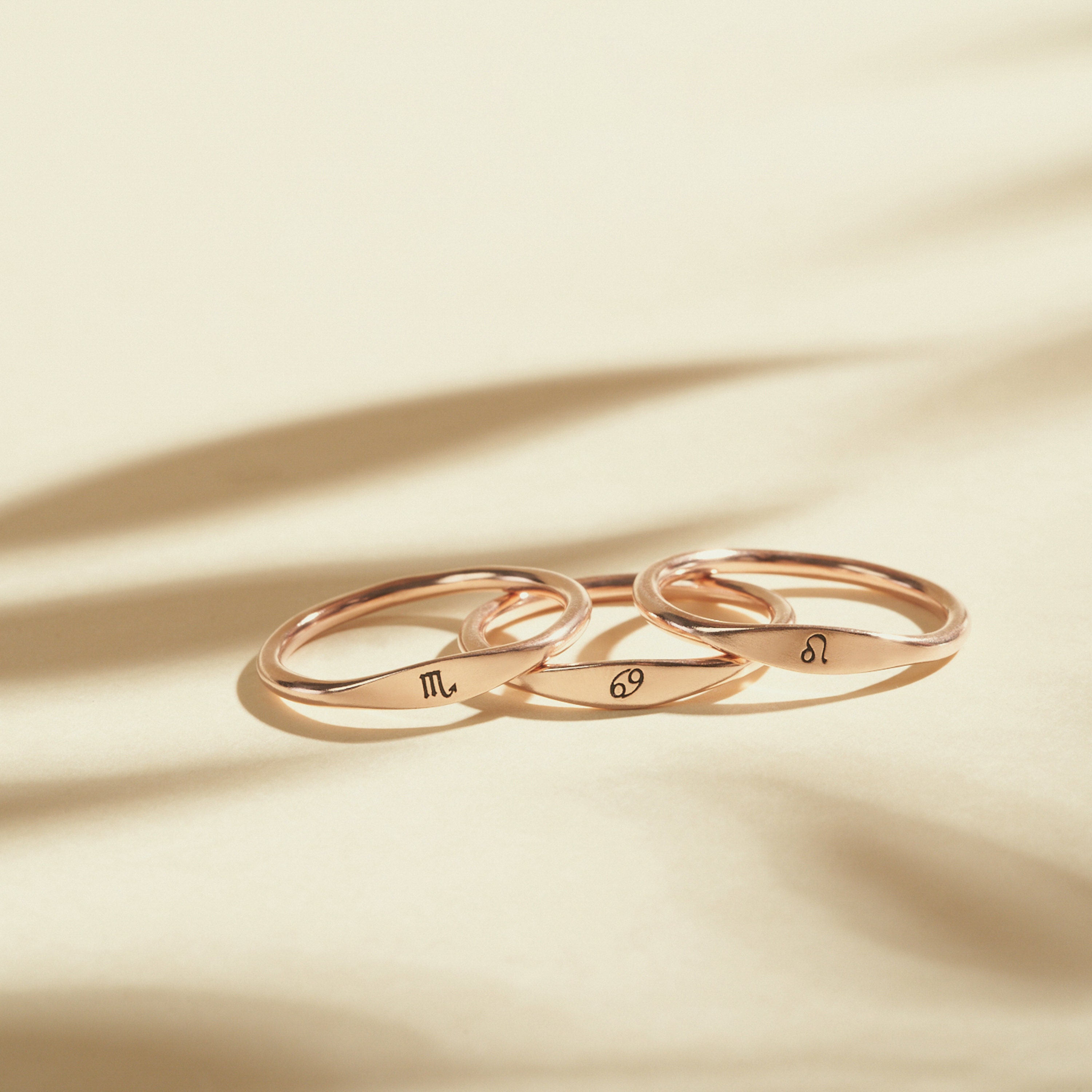 Zodiac Ring by CaitlynMinimalist • Custom Zodiac Jewelry in Sterling Silver, Gold & Rose Gold • Birthday Gift for Her • RM21F31