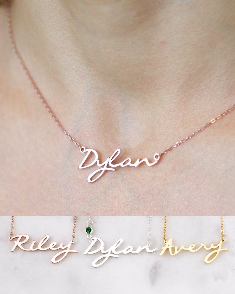 Custom Name Necklace Children Necklace Sterling Silver Necklace Baby Shower Gift Bridesmaid Gift Mom Gift NH02F52 image 4