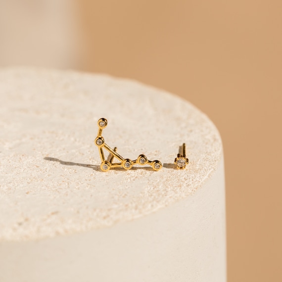 Custom Zodiac Stud Earrings by Caitlyn Minimalist • Star