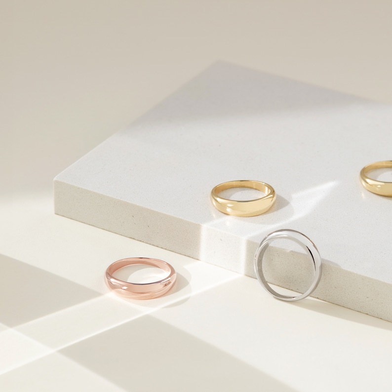 DOME Ring Minimalist Ring Modern Geometric Ring Silver Ring, Gold Ring, Rose Gold Ring Statement Ring Pinky Ring RR001 image 3