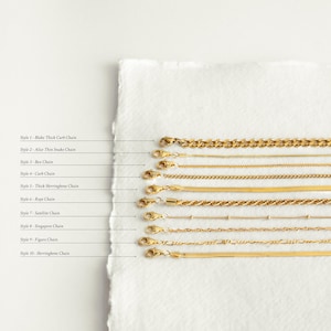 Cadenas esenciales para collares de Caitlyn Minimalist • Collares de espiga, cuerda, cadena de serpiente y más • Collares de plata y oro de moda para combinar imagen 3