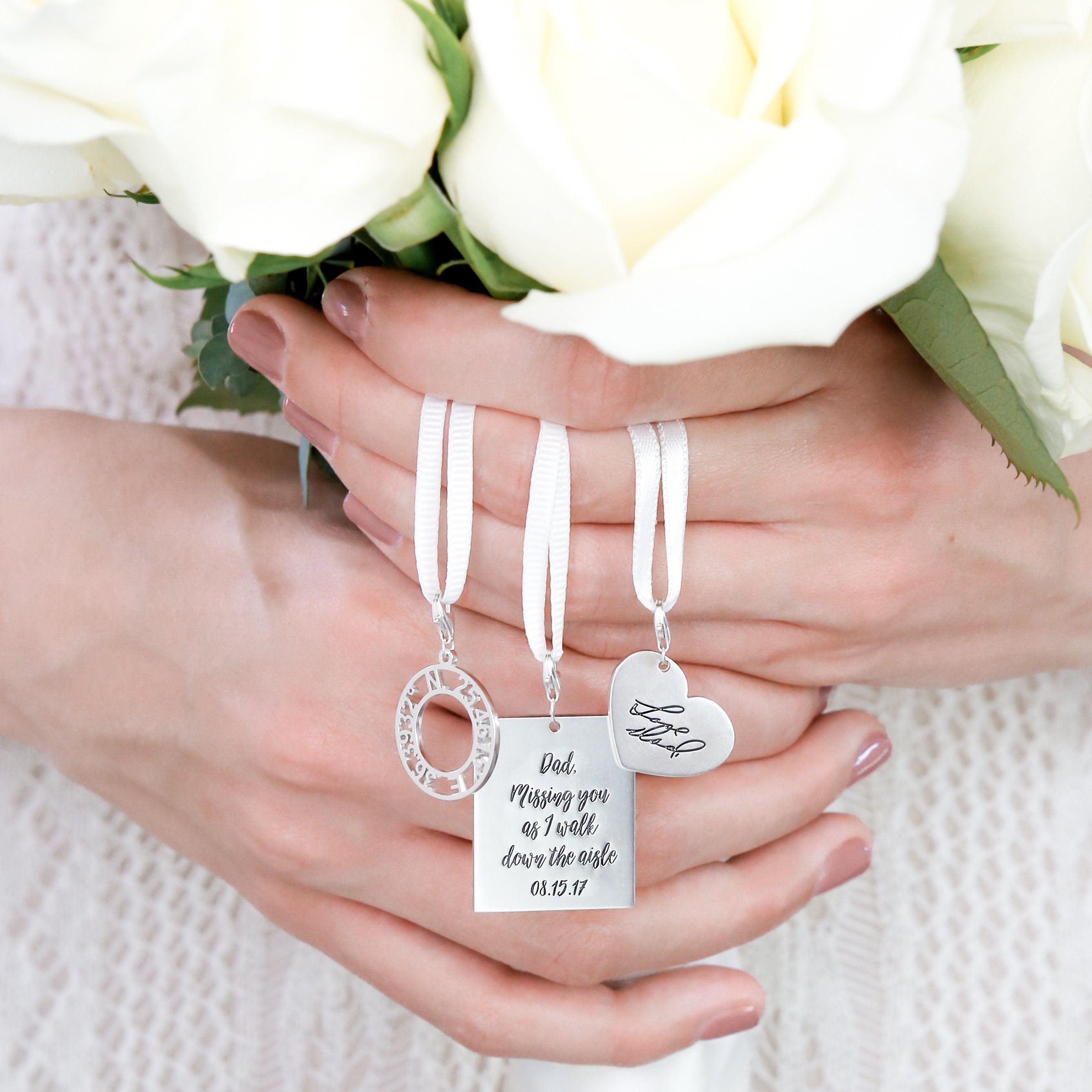 Actual Handwriting Charm * Bouquet Photo Charm * Bridal Bouquet Charms * Memorial Wedding Bouquet Charm * Bridal Shower Gift * CM15F61