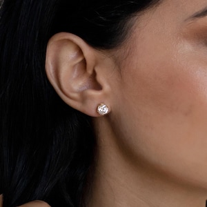 Classic Diamond Earrings by Caitlyn Minimalist • Round Diamond Solitaire Stud Earrings • Wedding Jewelry • Anniversary Gift for Her • ER163