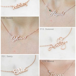 Custom Name Necklace Children Necklace Sterling Silver Necklace Baby Shower Gift Bridesmaid Gift Mom Gift NH02F52 image 5